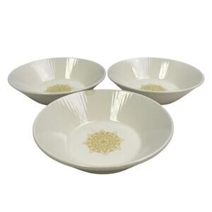 3 Vintage 1960s Sheffield Serenade Solid White Gold 5.5" Ceramic Shallow Bowls